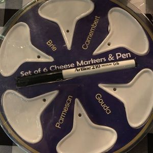 Set of 6 Cheese Markers with Marker